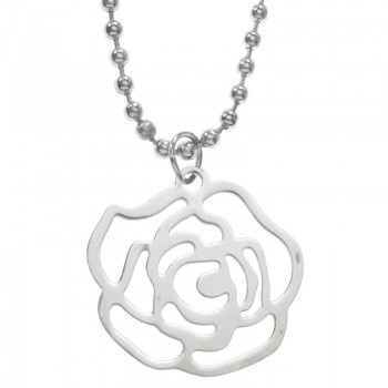 Collar rosa acero inoxidable con cadena de bolitas - Karissma