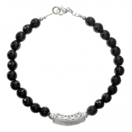 Pulsera de ónix facetado Plata de Ley 925 | Karissma