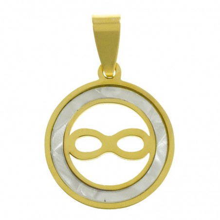 Colgante infinito dorado con nácar - Karissma