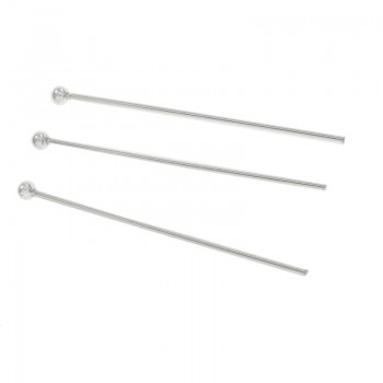 Bastón pendientes con bola Plata de Ley 925