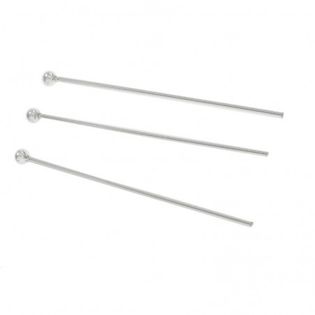 Bastón pendientes con bola Plata de Ley 925