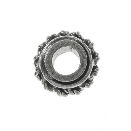 Abalorio cuerda oxidado Plata de Ley