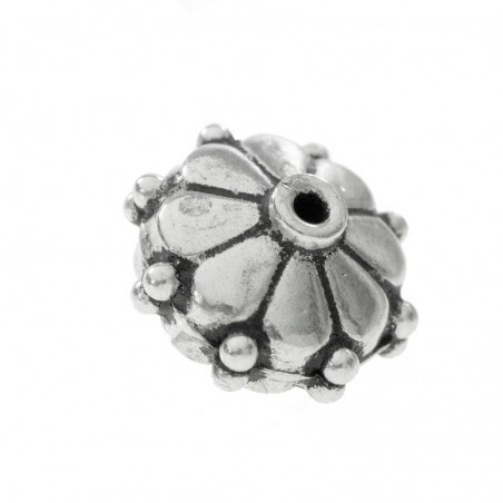 Abalorio étnico flor bolitas Plata de Ley | Karissma