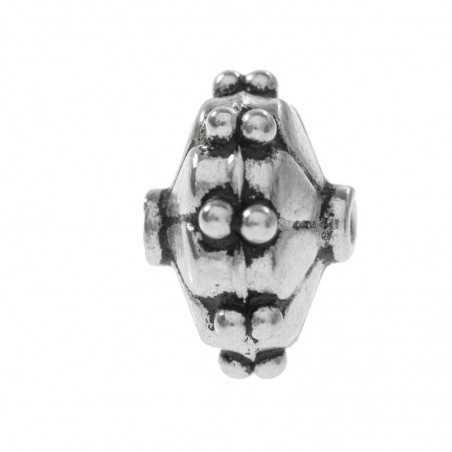 Abalorio étnico flor bolitas Plata de Ley | Karissma