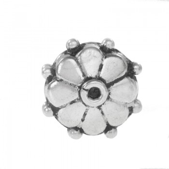 Abalorio étnico flor bolitas Plata de Ley | Karissma 2