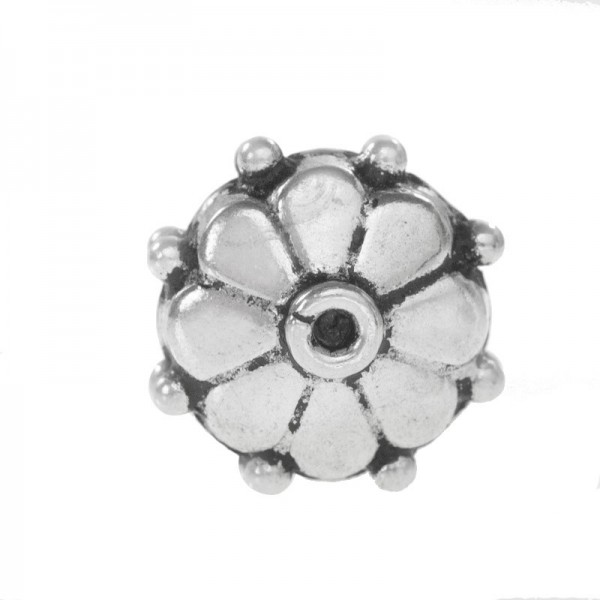 Abalorio étnico flor bolitas Plata de Ley | Karissma