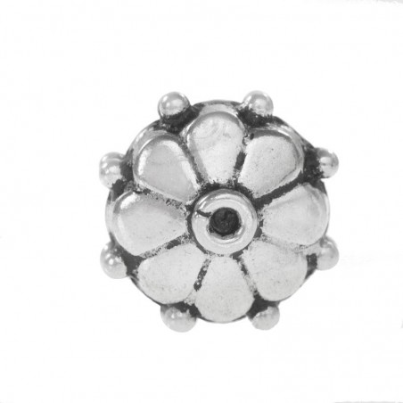 Abalorio étnico flor bolitas Plata de Ley | Karissma
