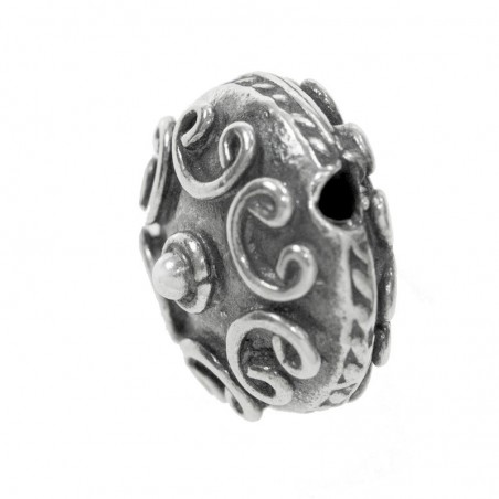 Abalorio redondo oxidado Plata de Ley | Karissma