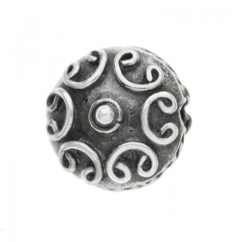 Abalorio redondo oxidado Plata de Ley | Karissma