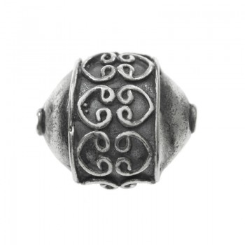 Abalorio aplanado oxidado Plata de Ley | Karissma