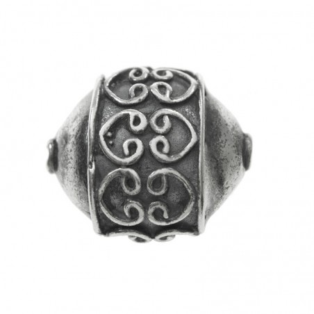 Abalorio aplanado oxidado Plata de Ley | Karissma