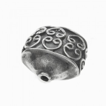 Abalorio aplanado oxidado Plata de Ley | Karissma 2