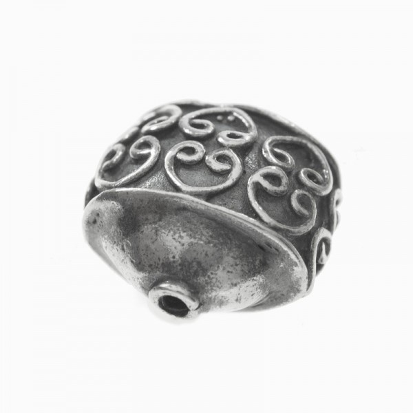 Abalorio aplanado oxidado Plata de Ley | Karissma