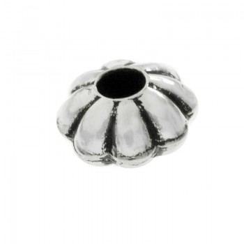 Abalorio flor bombé Plata de Ley | Karissma