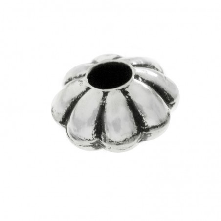 Abalorio flor bombé Plata de Ley | Karissma