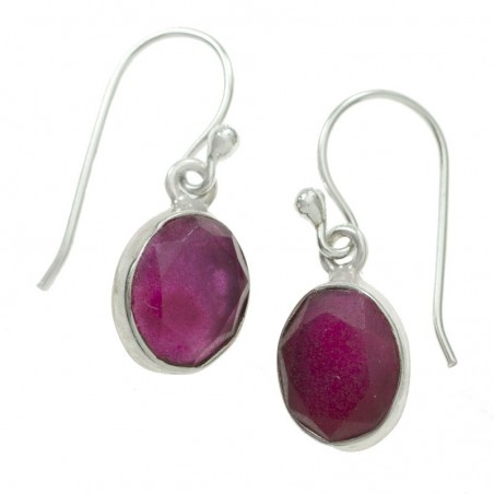 Pendientes largos piedra natural Plata de Ley