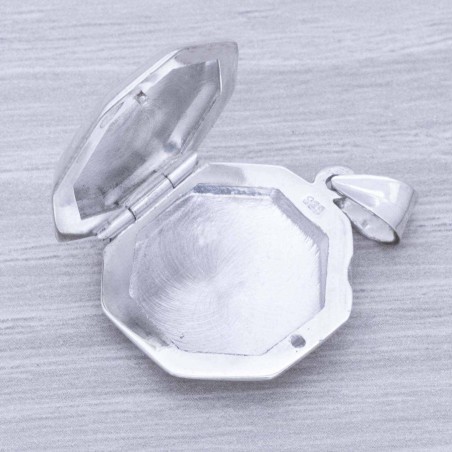 Guardapelo octogonal Plata de Ley