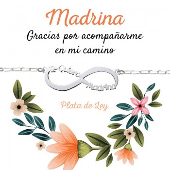 Collar infinito Te quiero madrina Plata de Ley 925