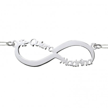 Collar infinito Te quiero madrina Plata de Ley 925