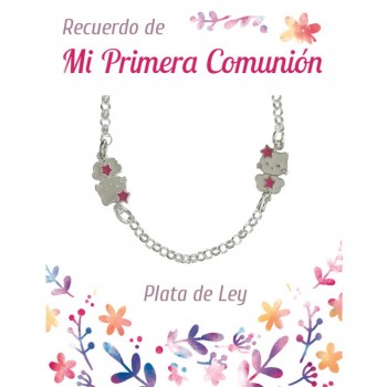 Pulsera Gatitas esmaltadas para Primera Comunión 2