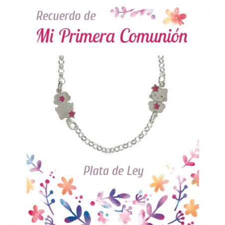 Pulsera Gatitas esmaltadas para Primera Comunión