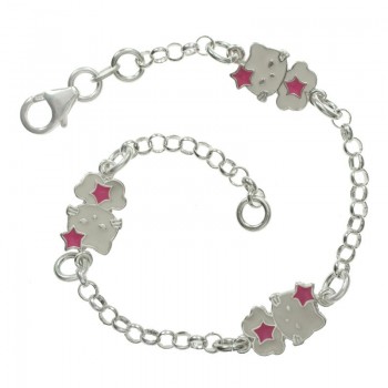 Pulsera Gatitas esmaltadas para Primera Comunión