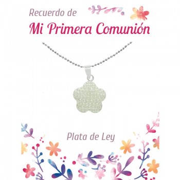 Colgante flor multiperlas para niña de Comunión