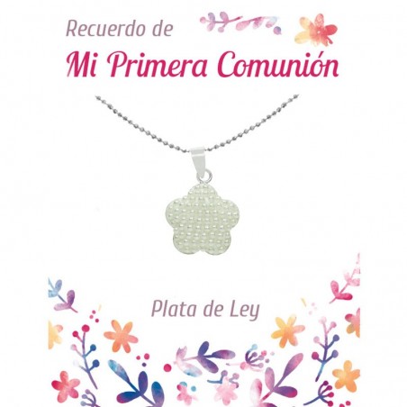 Colgante flor multiperlas para niña de Comunión