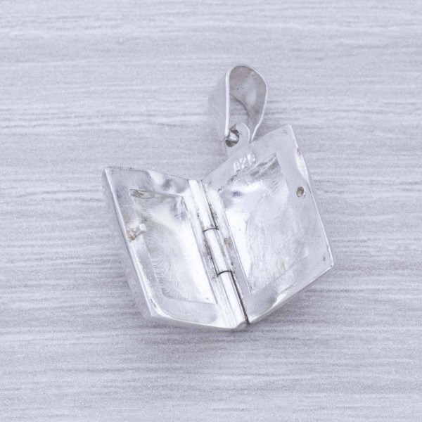 Guardapelo rectangular liso Plata de Ley