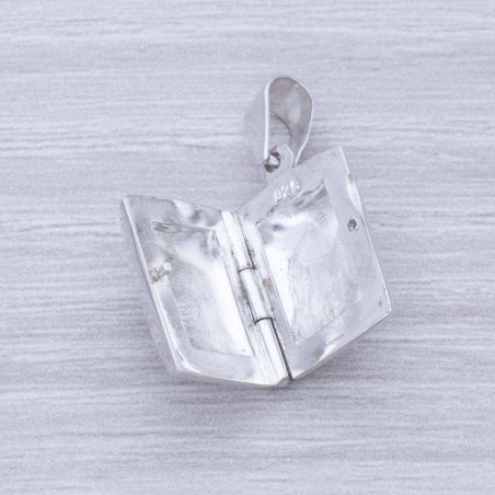 Guardapelo rectangular liso Plata de Ley