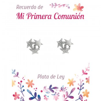 Pendientes tres estrellas Primera Comunión
