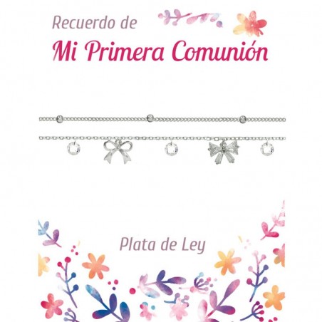 Pulsera doble con lazos Primera Comunión