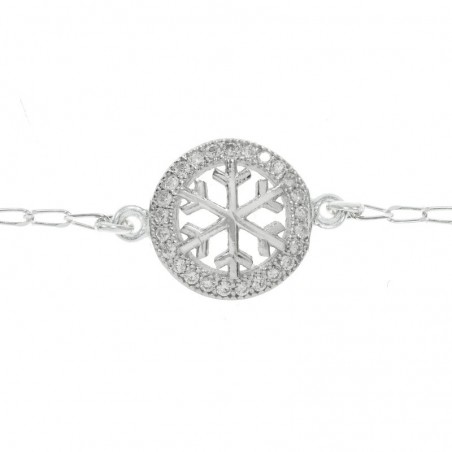 Pulsera copo de nieve circonita Plata de Ley 925