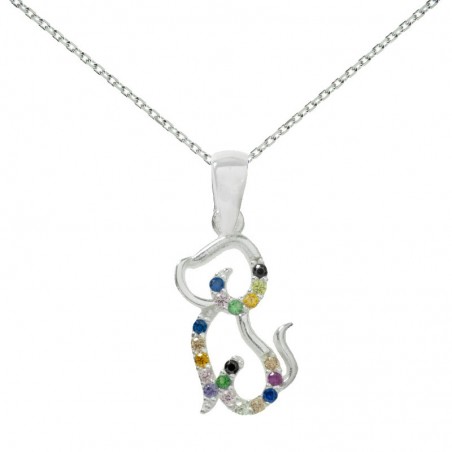 Collar perro con circonitas Plata de Ley - Karissma