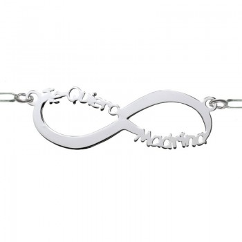 Colgante infinito Te quiero madrina con cadena Plata de Ley 925