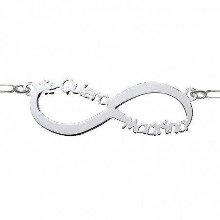 Colgante infinito Te quiero madrina con cadena Plata de Ley 925