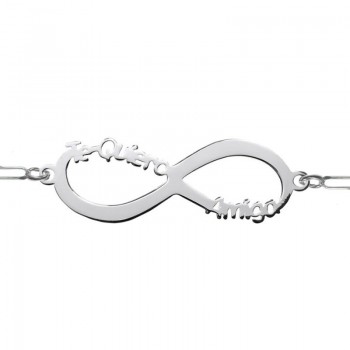 Pulsera infinito Te quiero amiga Plata de Ley 925