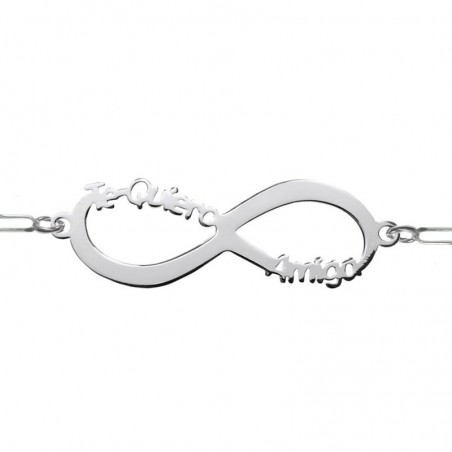 Pulsera infinito Te quiero amiga Plata de Ley 925