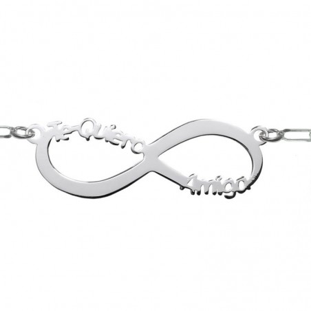 Colgante infinito Te quiero amiga con cadena Plata de Ley 925