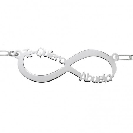 Colgante infinito Te quiero abuela con cadena Plata de Ley 925