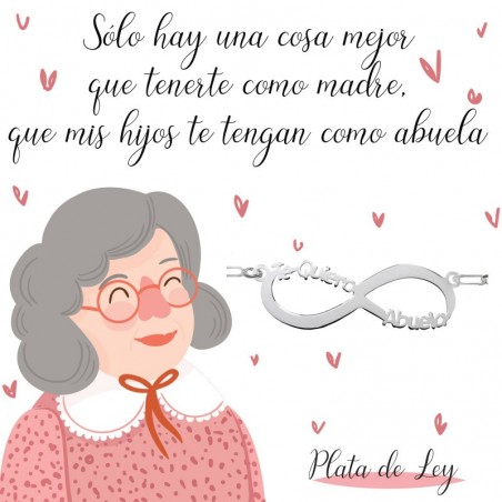 Collar con mensaje Infinito Te quiero abuela