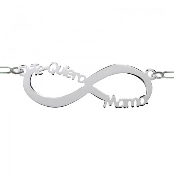 Colgante infinito Te quiero mamá con cadena Plata de Ley 925 2
