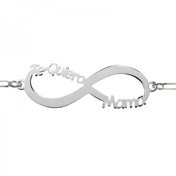Pulsera infinito Te quiero Mamá Plata de Ley 925