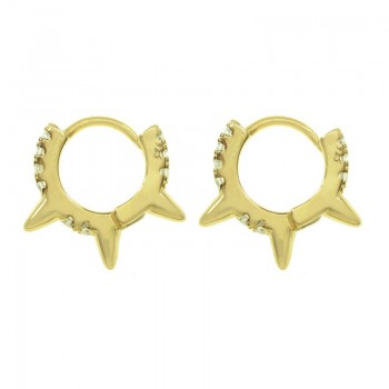 Aros dorados estrella Plata de Ley