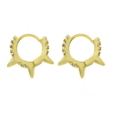 Aros dorados estrella Plata de Ley