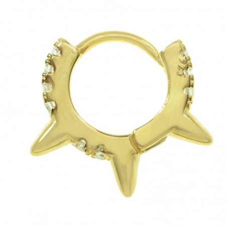 Aros dorados estrella Plata de Ley