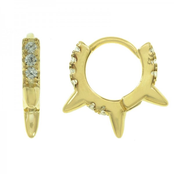 Aros dorados estrella Plata de Ley