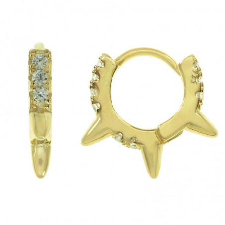 Aros dorados estrella Plata de Ley