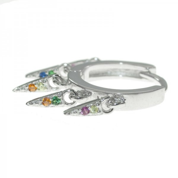 Aros abalorios púas Plata de Ley - Karissma