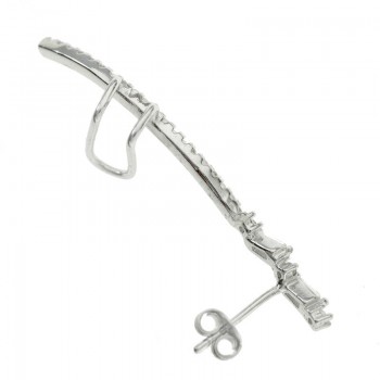 Pendiente trepador con circonitas Plata de Ley - Karissma 2